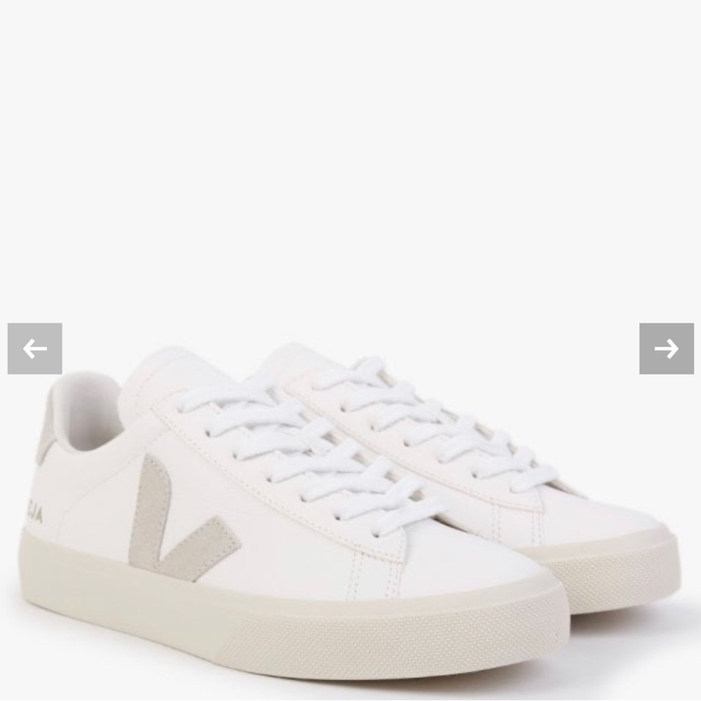 Veja Campo Chromefree Leather Extra White Natural Trainers Size 8
